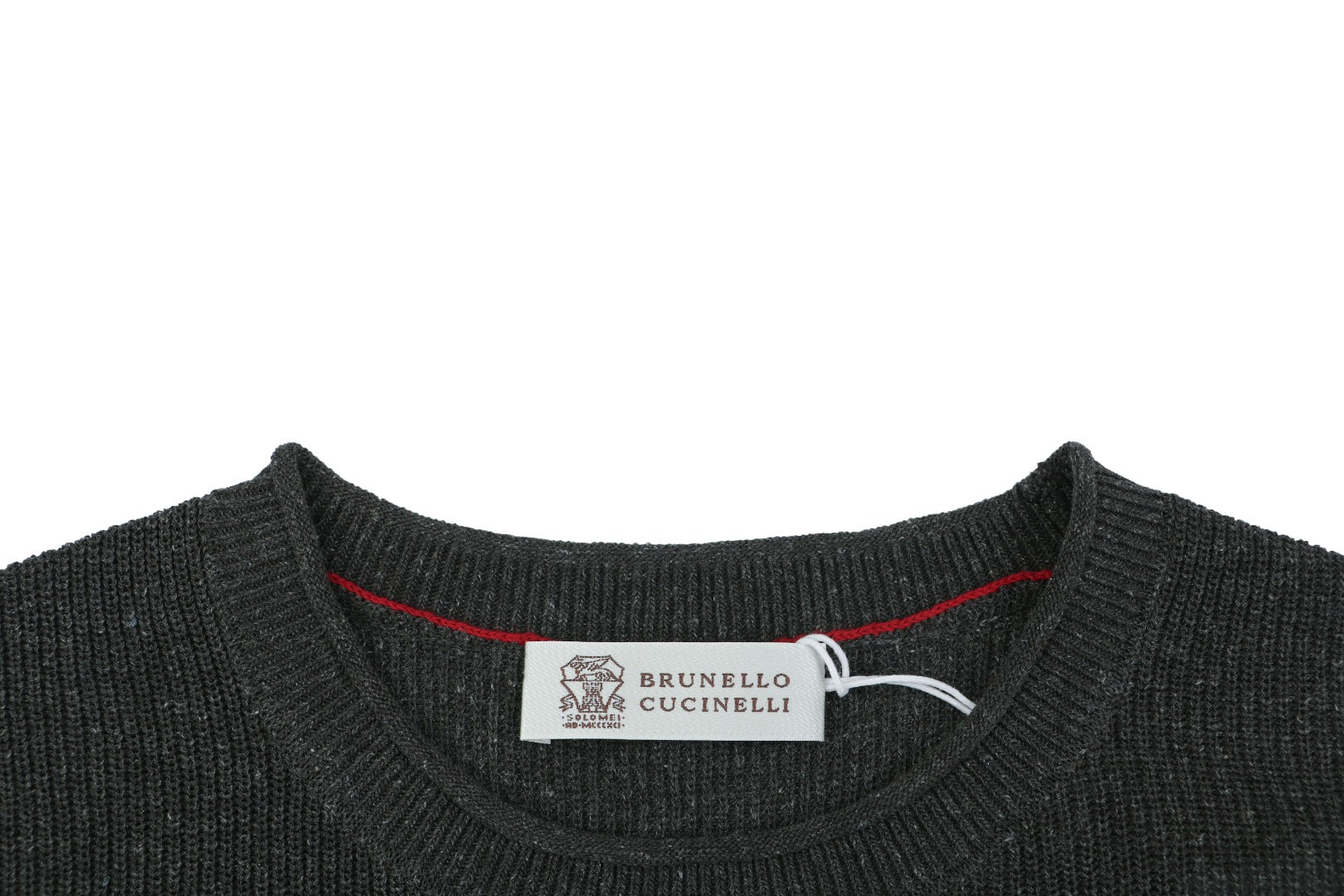 Brunello Cucinelli Flecked Rolled-Hem Knit Tee — Black