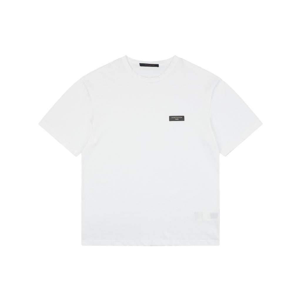 Louis Vuitton Foil Leather Patch Tee — White