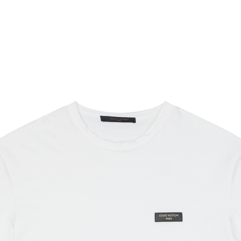Louis Vuitton Foil Leather Patch Tee — White