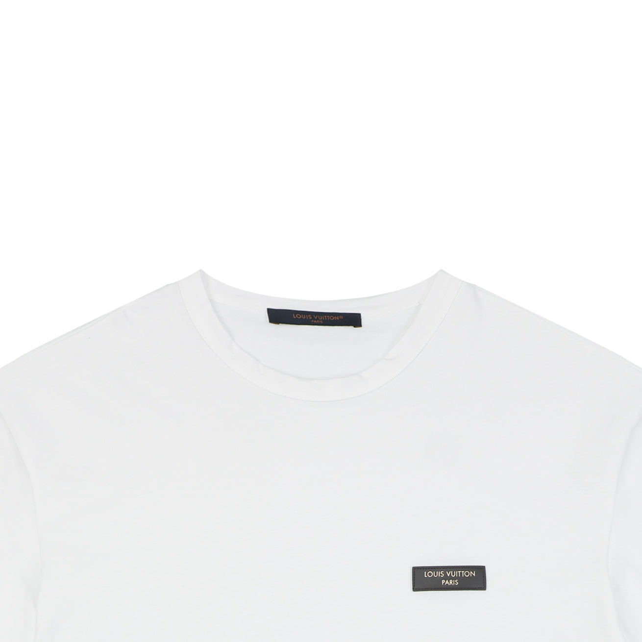 Louis Vuitton Foil Leather Patch Tee — White