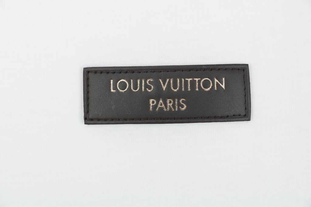 Louis Vuitton Foil Leather Patch Tee — White