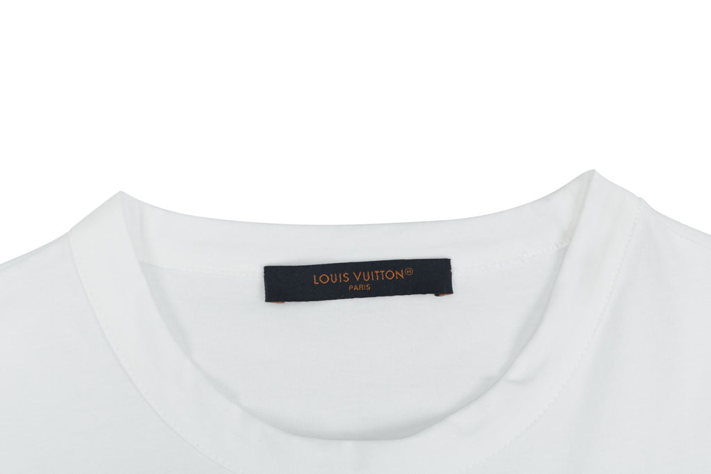 Louis Vuitton Foil Leather Patch Tee — White