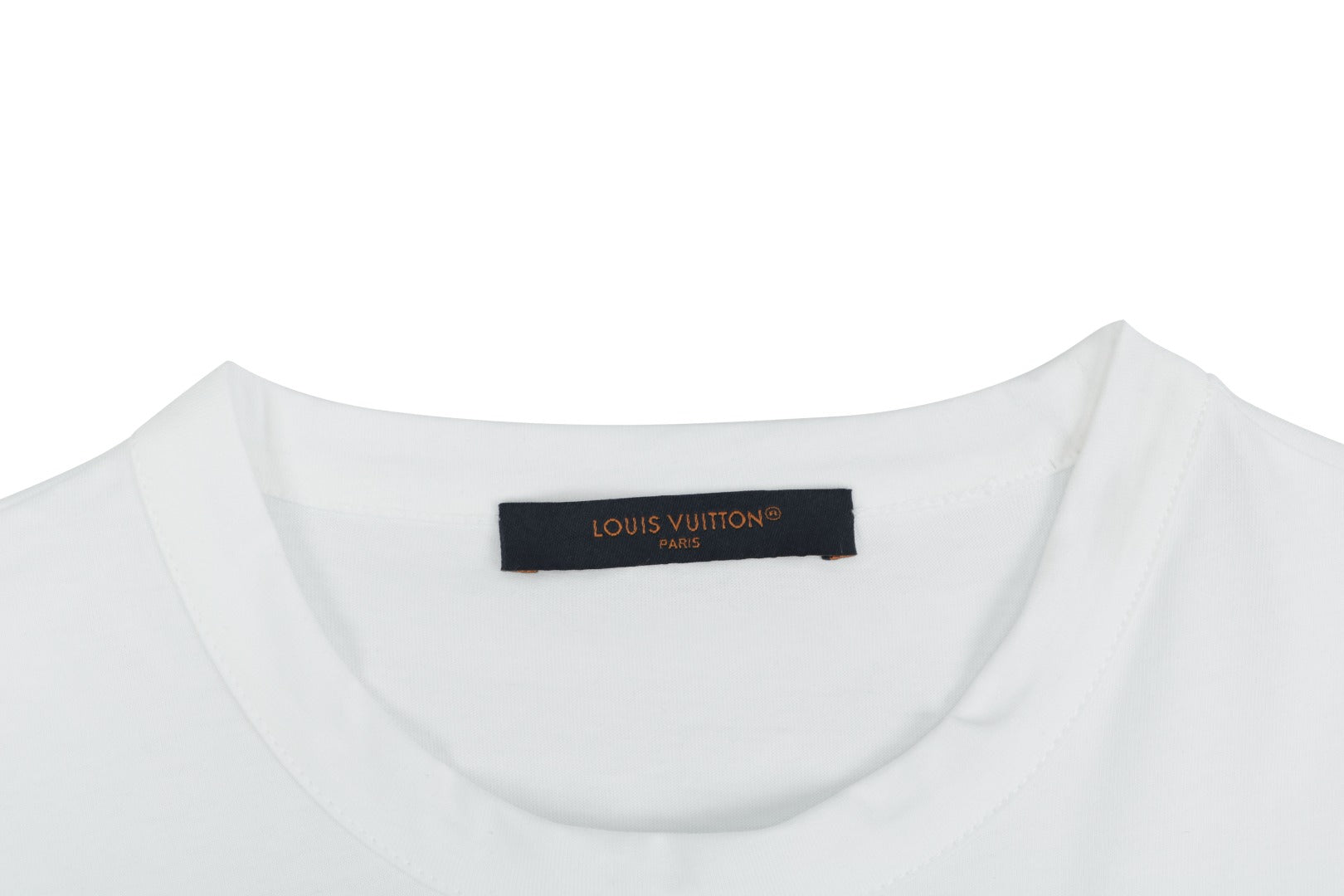 Louis Vuitton Foil Leather Patch Tee — White