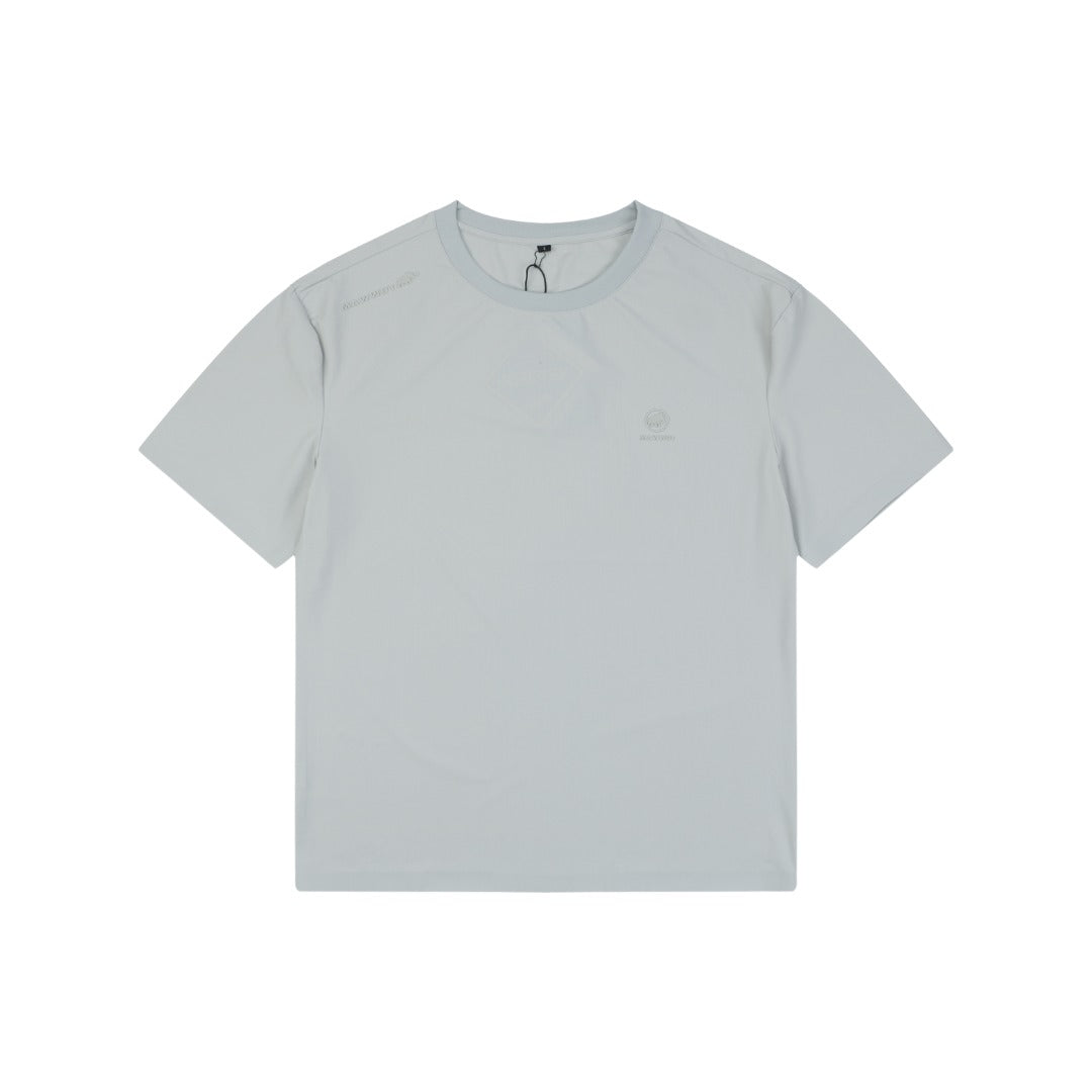 Mammut Tech Jacquard Mammoth Logo Embroidered Tee — Tech Grey