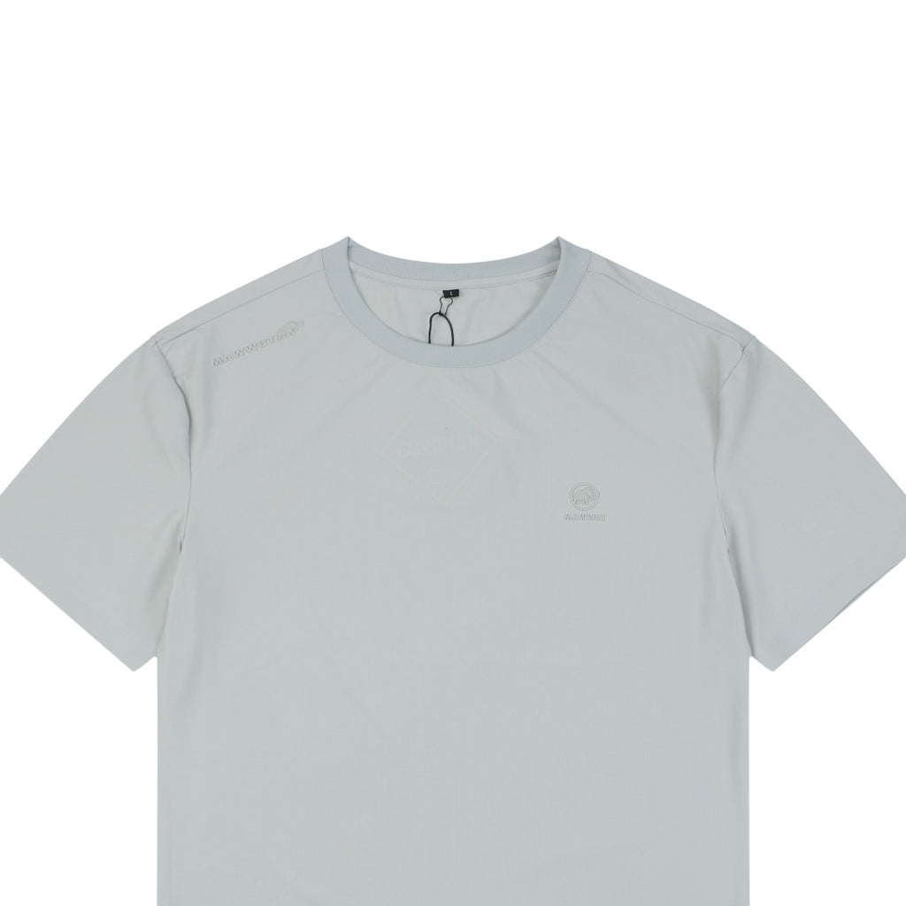 Mammut Tech Jacquard Mammoth Logo Embroidered Tee — Tech Grey