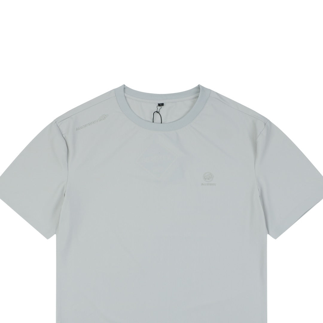 Mammut Tech Jacquard Mammoth Logo Embroidered Tee — Tech Grey