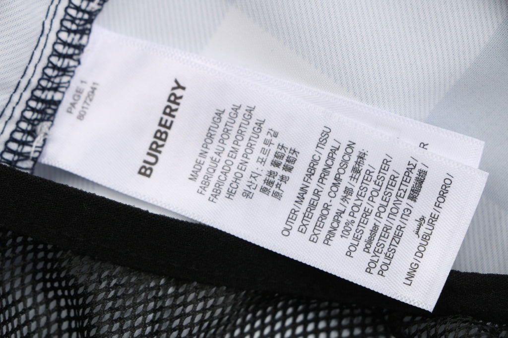 Burberry Large Check Mesh-Lined Nylon Swim Shorts — Navy