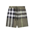Burberry Large Check Mesh-Lined Nylon Swim Shorts — Khaki