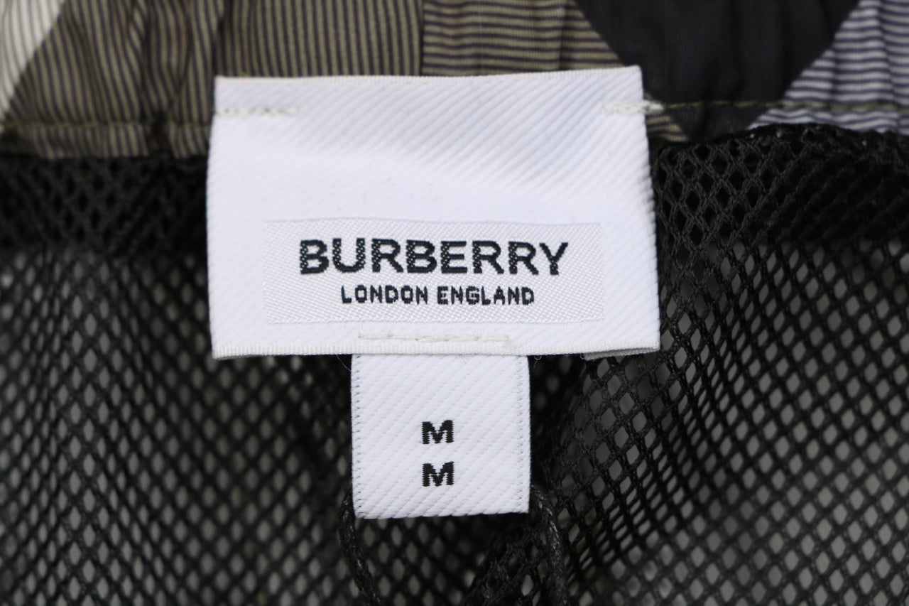 Burberry Large Check Mesh-Lined Nylon Swim Shorts — Khaki