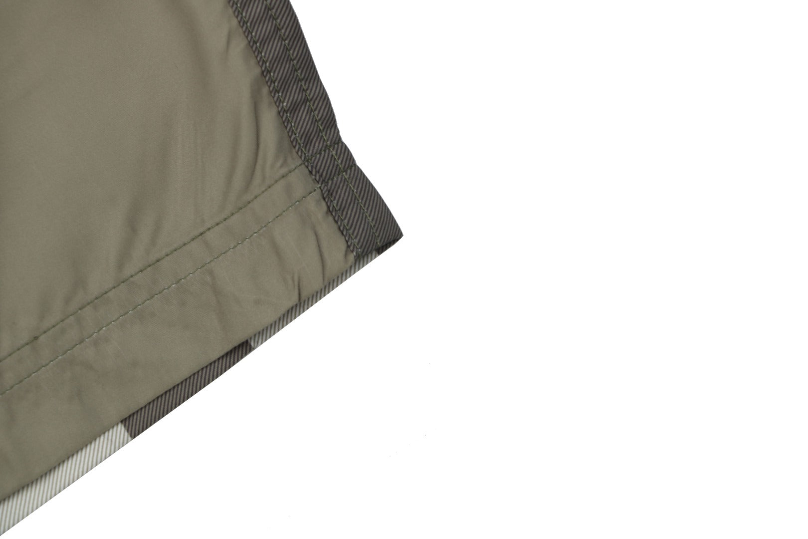 Burberry Large Check Mesh-Lined Nylon Swim Shorts — Khaki