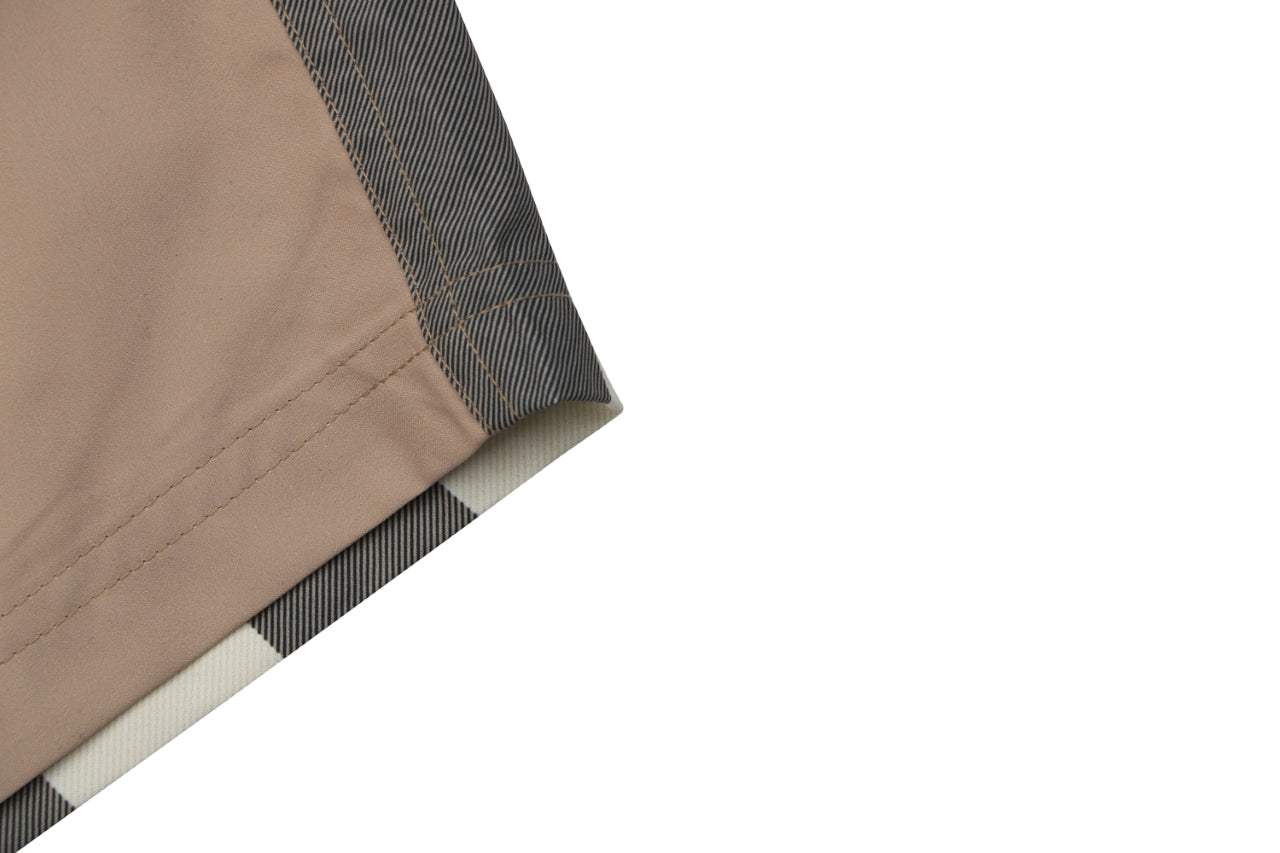Burberry Large Check Mesh-Lined Nylon Swim Shorts — Camel