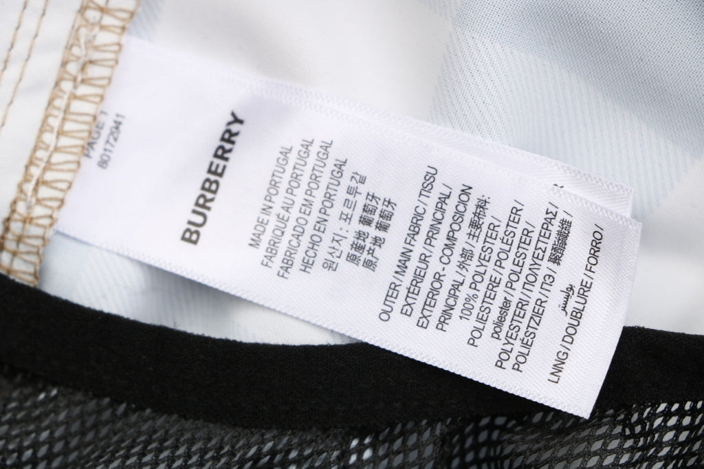 Burberry Large Check Mesh-Lined Nylon Swim Shorts — Camel