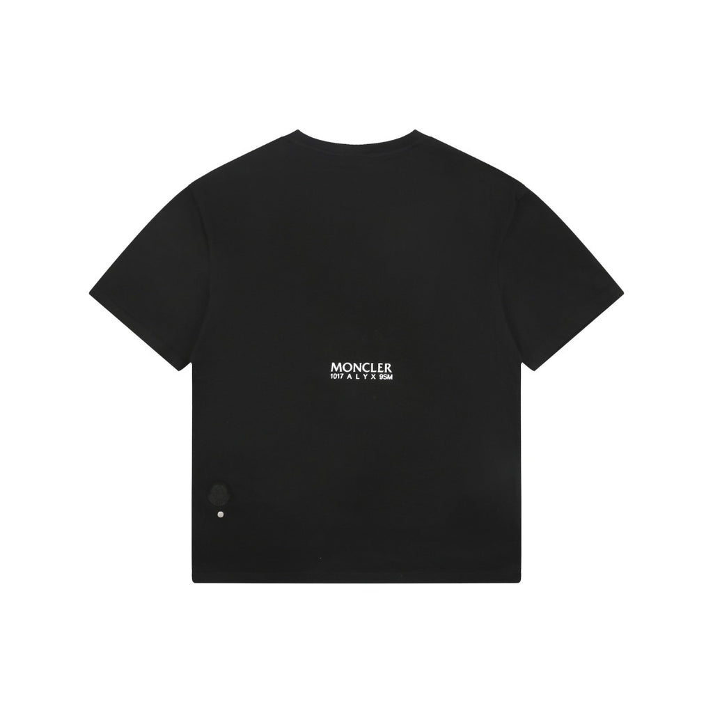 Moncler x 1017 ALYX 9SM Diagonal M-Badge Halo Print Tee — Black