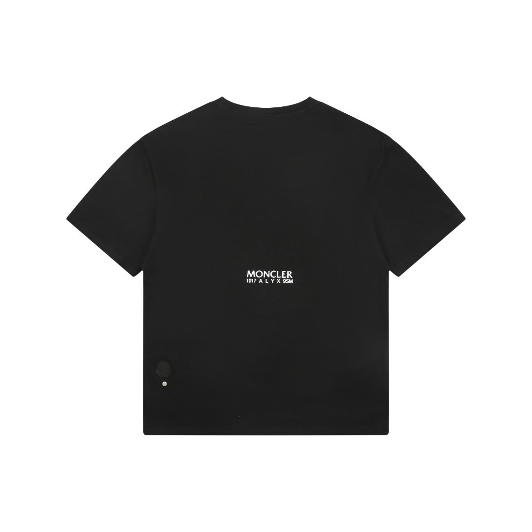 Moncler x 1017 ALYX 9SM Diagonal M-Badge Halo Print Tee — Black