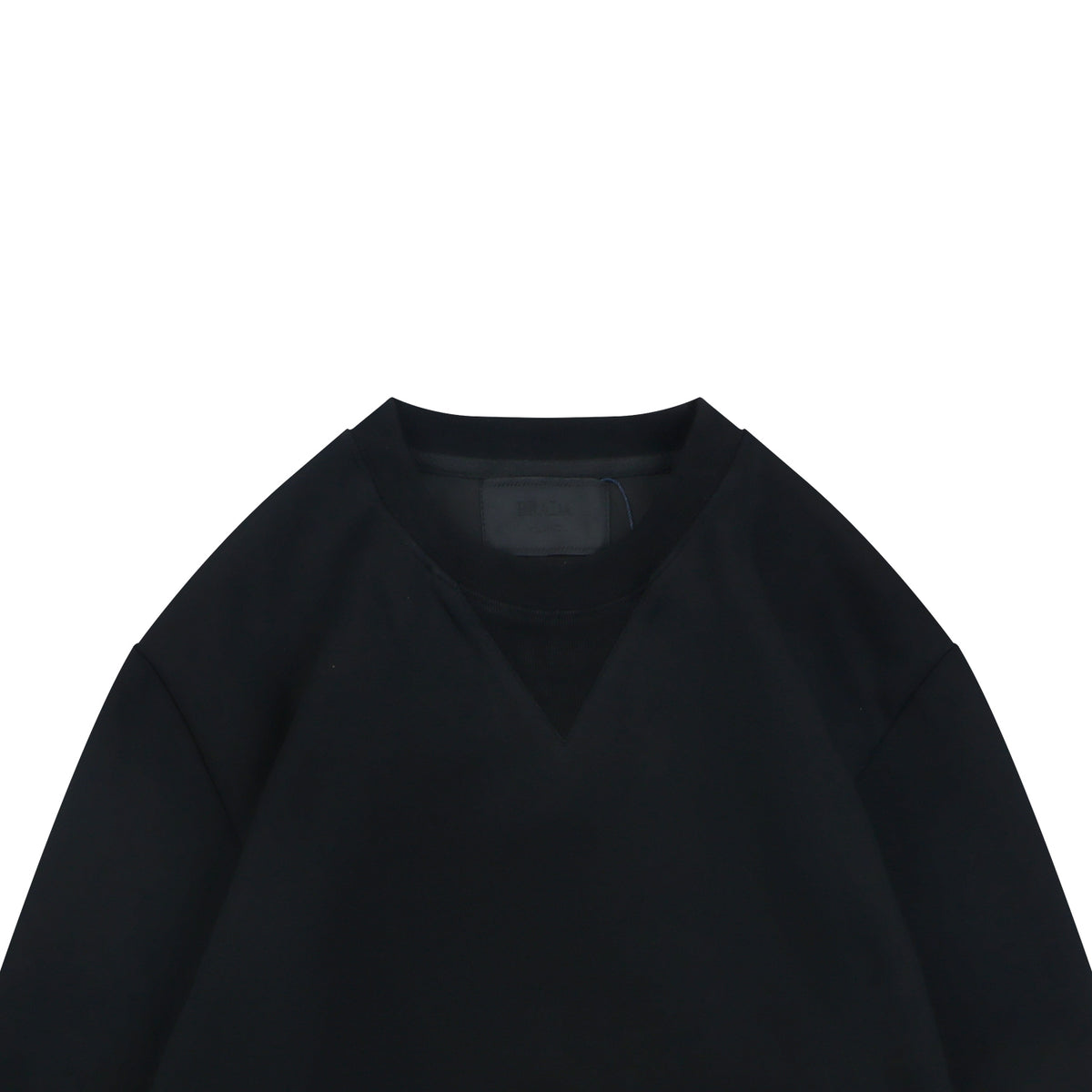 Prada Nylon-Patch Triangle Logo Crewneck Sweatshirt