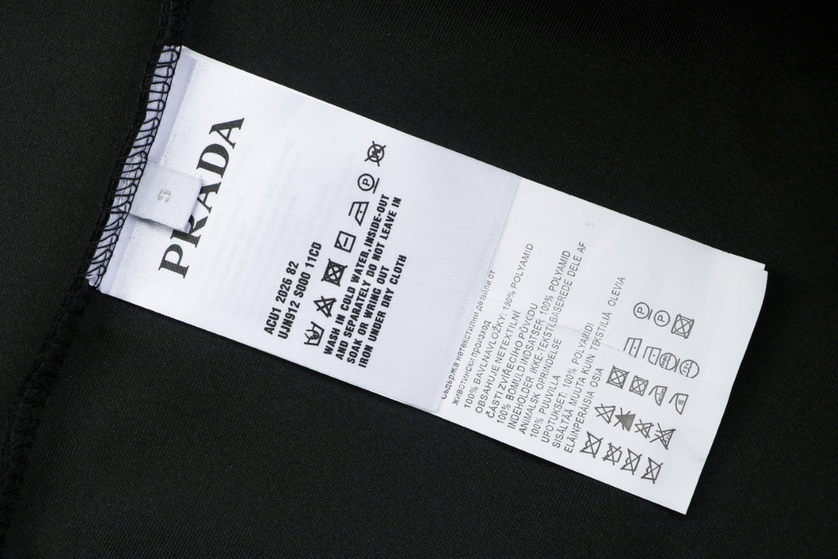 Prada Nylon-Patch Triangle Logo Crewneck Sweatshirt