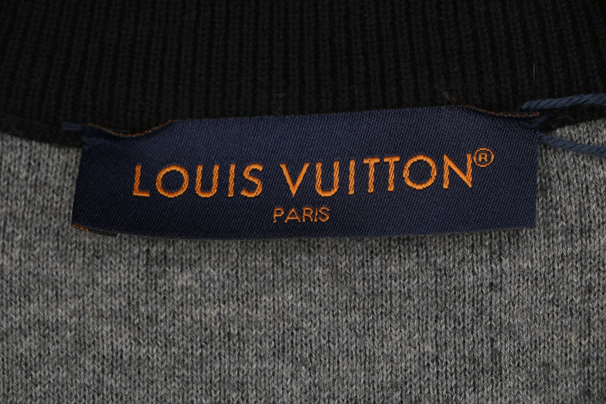 Louis Vuitton Monogram Ribbed Stand-Collar Zip Jacket - Black