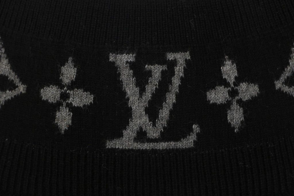 Louis Vuitton Monogram Ribbed Stand-Collar Zip Jacket - Black