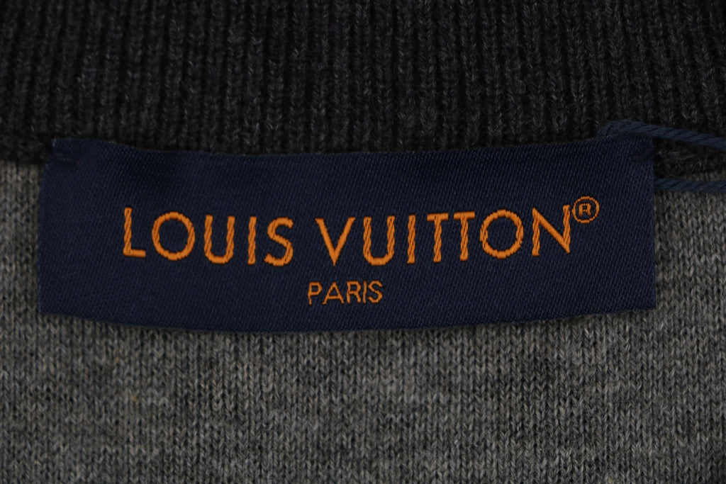Louis Vuitton Monogram Ribbed Stand-Collar Zip Jacket - Dark Grey