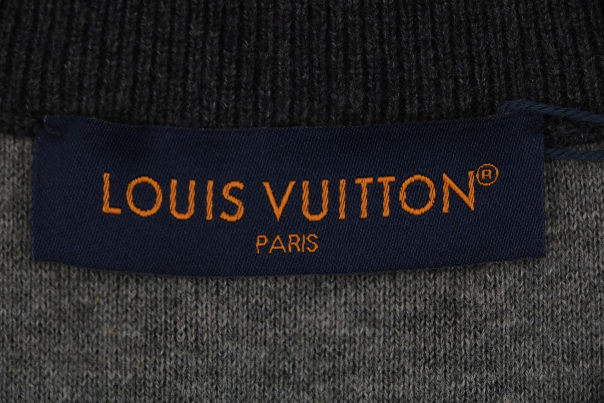 Louis Vuitton Monogram Ribbed Stand-Collar Zip Jacket - Dark Grey