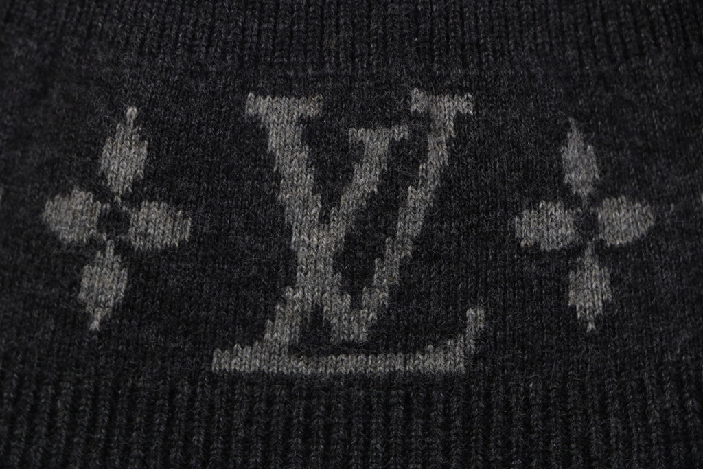 Louis Vuitton Monogram Ribbed Stand-Collar Zip Jacket - Dark Grey