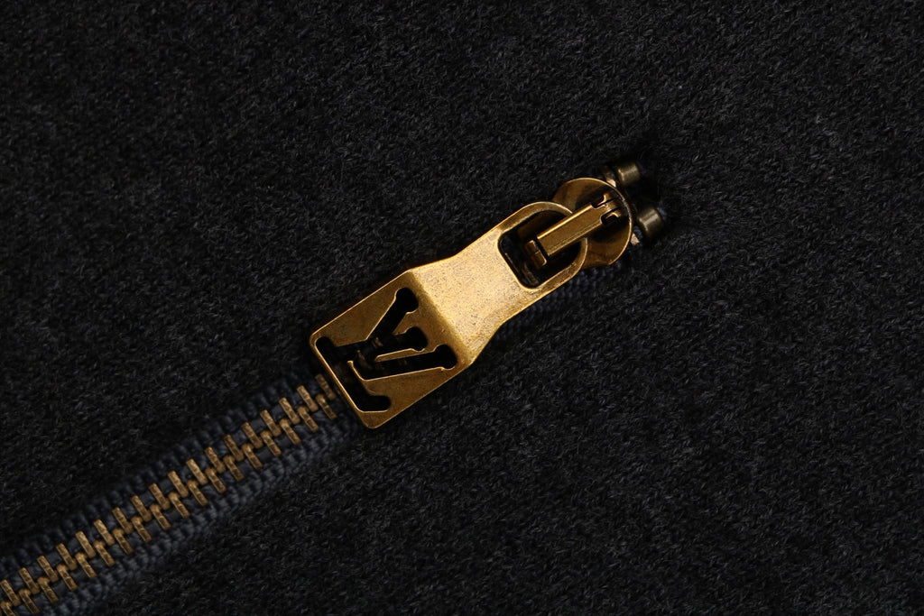 Louis Vuitton Monogram Ribbed Stand-Collar Zip Jacket - Dark Grey
