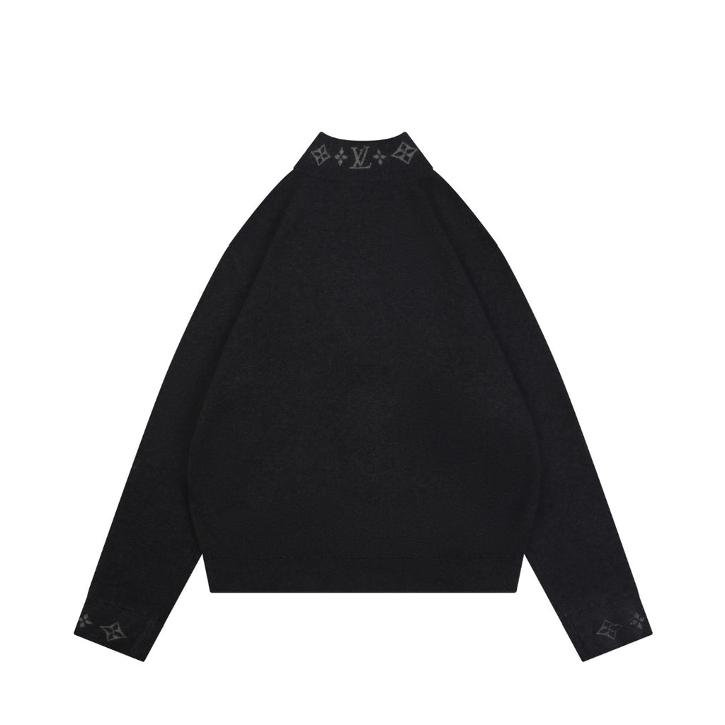 Louis Vuitton Monogram Ribbed Stand-Collar Zip Jacket - Dark Grey