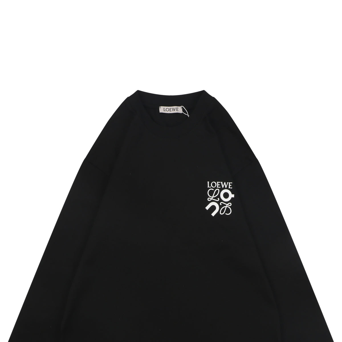 Loewe ON Floral Logo Print Long-Sleeve T-Shirt - Black