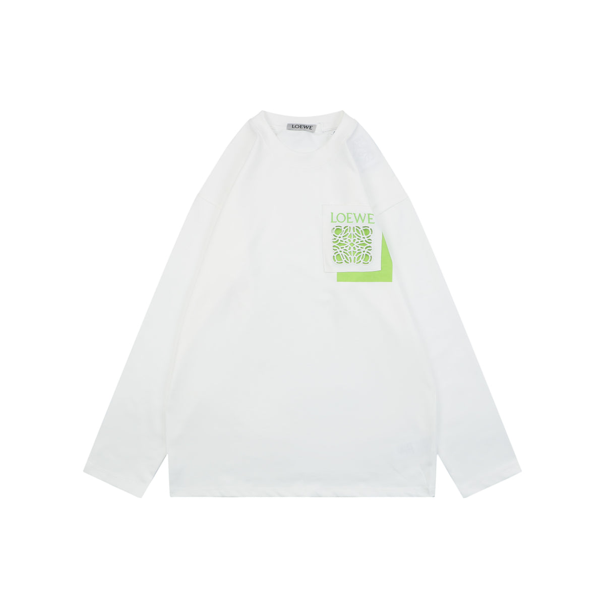 Loewe Bordered Anagram Embroidered Long-Sleeve T-Shirt - White