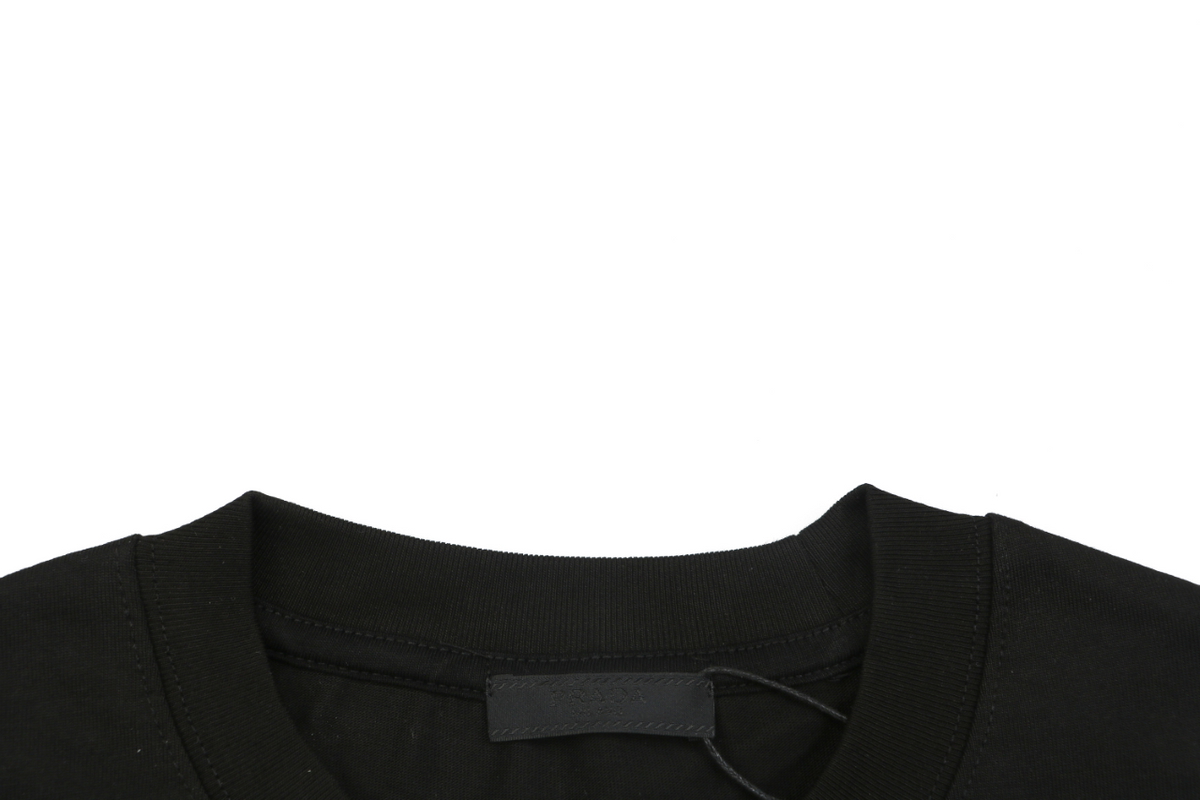 Prada Graffiti Shield Logo Print Long-Sleeve T-Shirt - Black