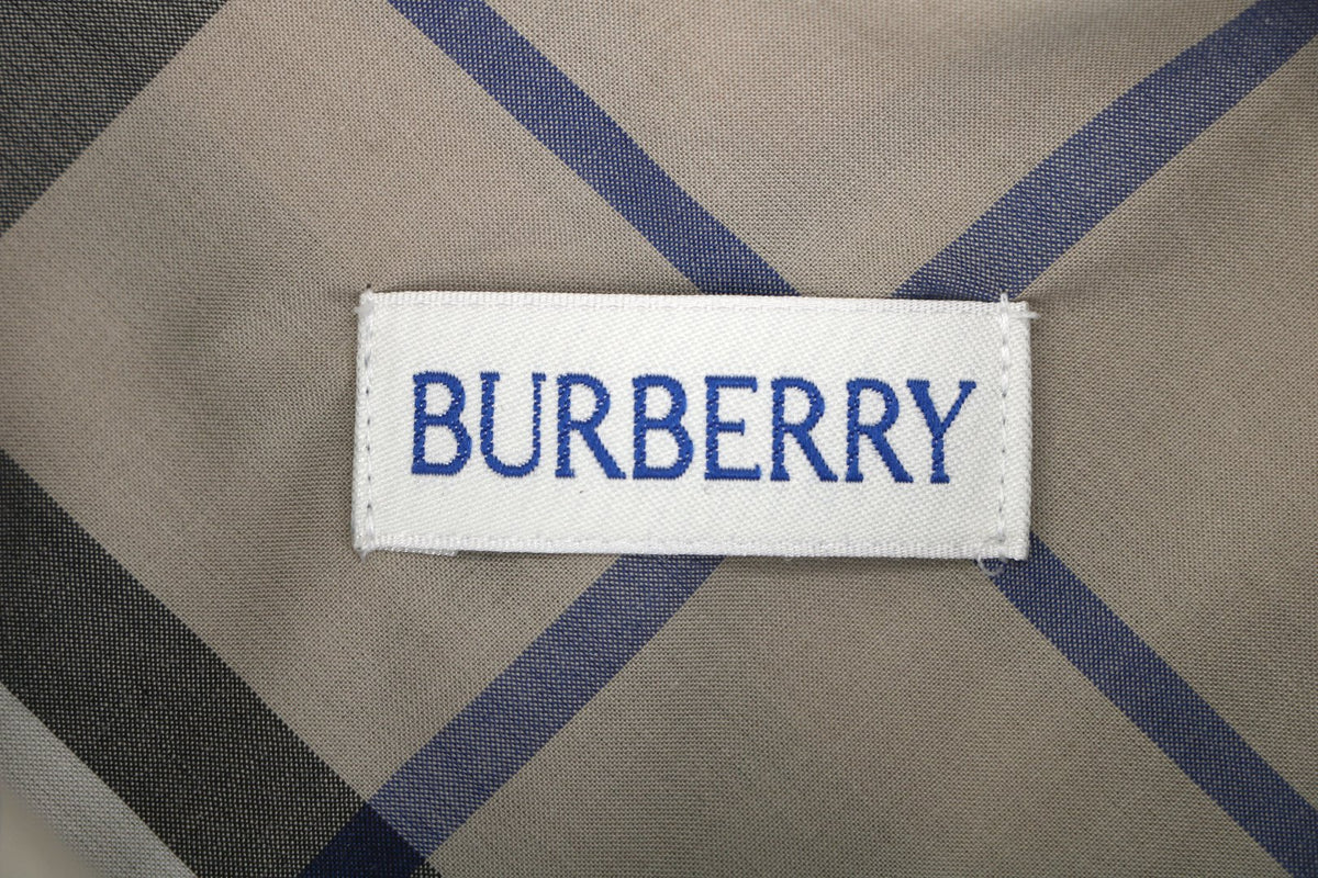 Burberry Diagonal Check Long-Sleeve Shirt - Grey Taupe