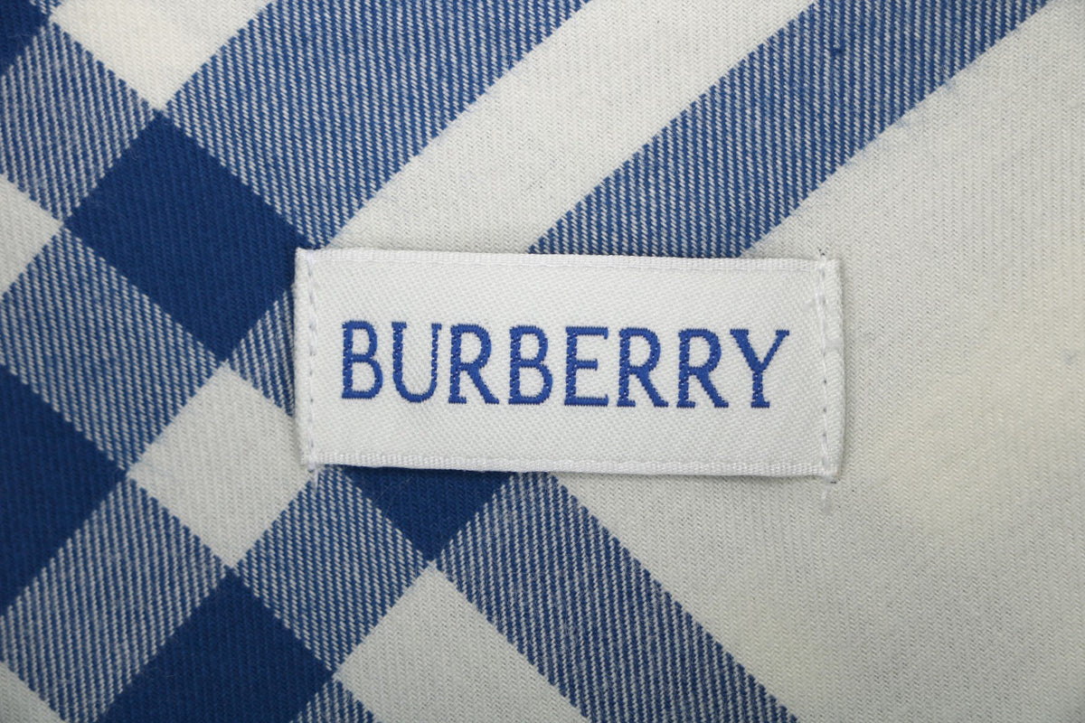 Burberry Diagonal Check Long-Sleeve Shirt - Blue White