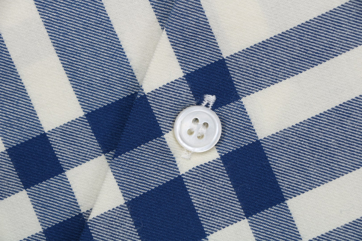 Burberry Diagonal Check Long-Sleeve Shirt - Blue White