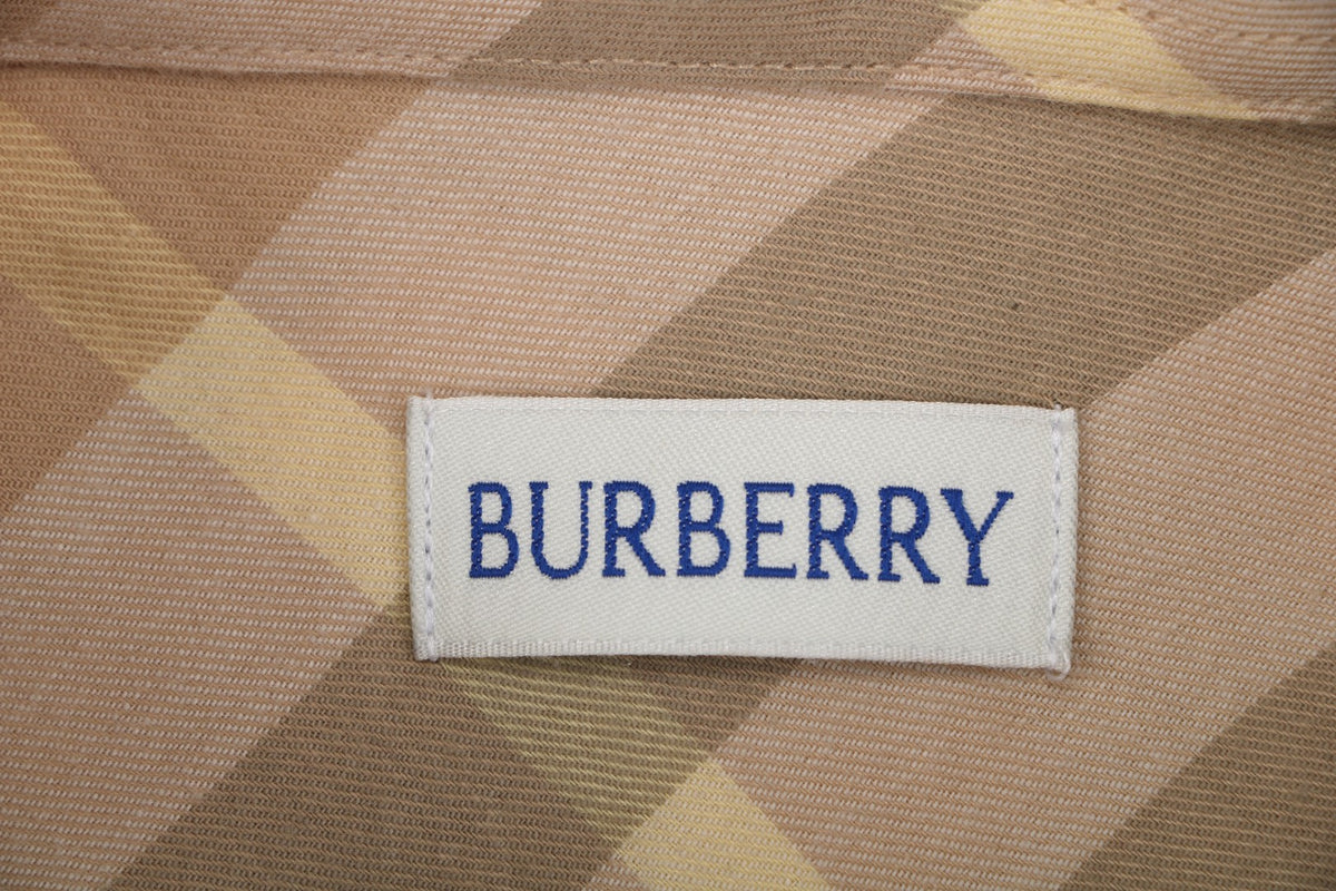 Burberry Diagonal Check Long-Sleeve Shirt - Light Camel