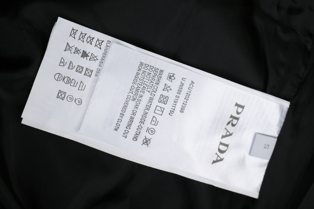 Prada Triangle Logo Leather-Panelled Varsity Jacket - Black