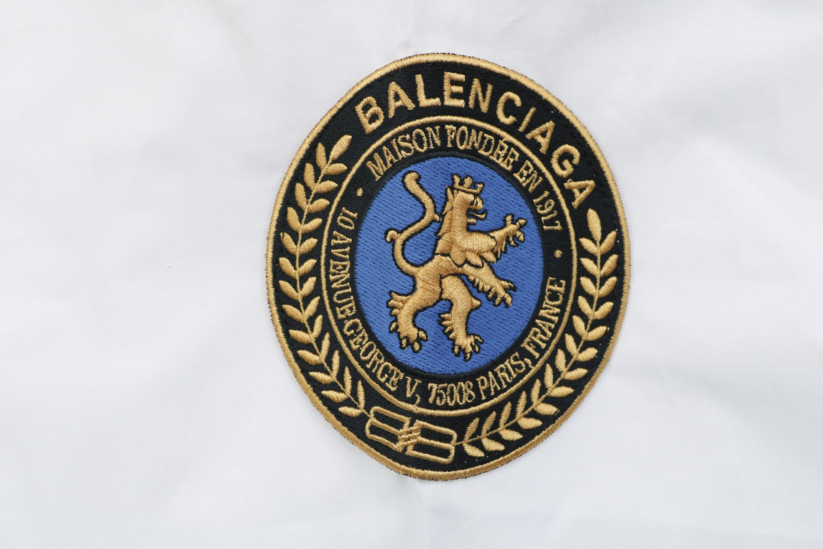 Balenciaga Dual Lion Crest Patch Long-Sleeve Shirt - White