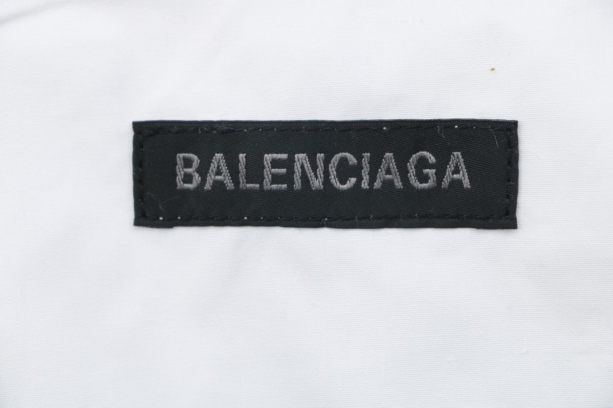 Balenciaga Dual Lion Crest Patch Long-Sleeve Shirt - White