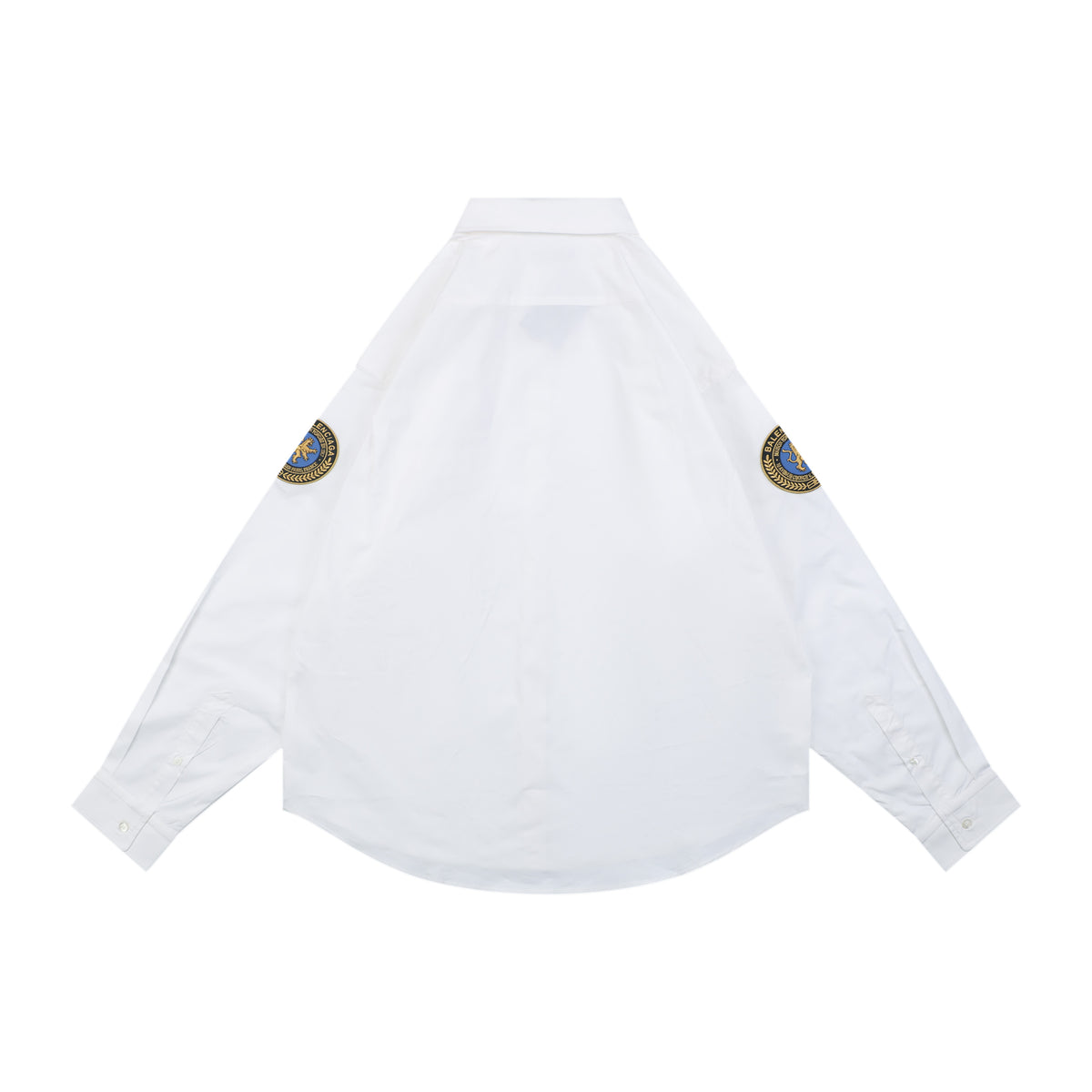 Balenciaga Dual Lion Crest Patch Long-Sleeve Shirt - White