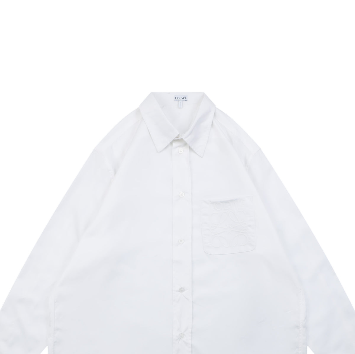 Loewe Tonal Anagram Jacquard Long-Sleeve Shirt - White