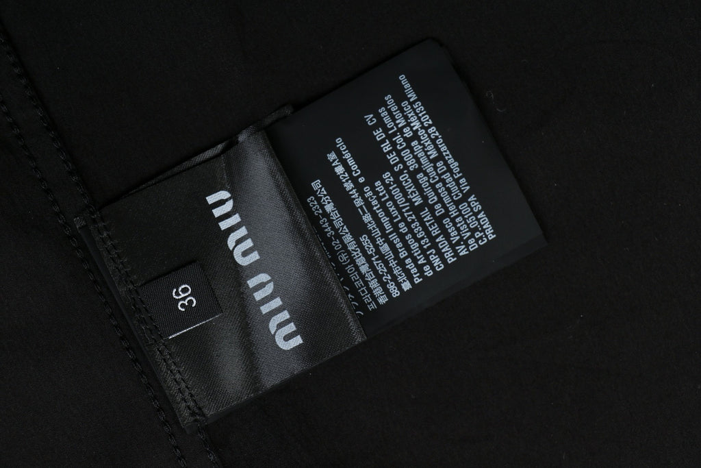 Miu Miu 26FW Small Logo Long-Sleeve Shirt - Black