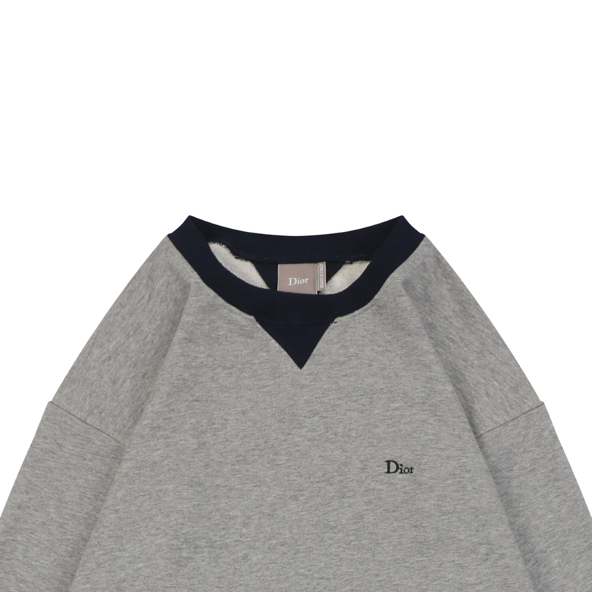 Dior Two-Tone Small Logo Crewneck Sweatshirt - Grey / Navy