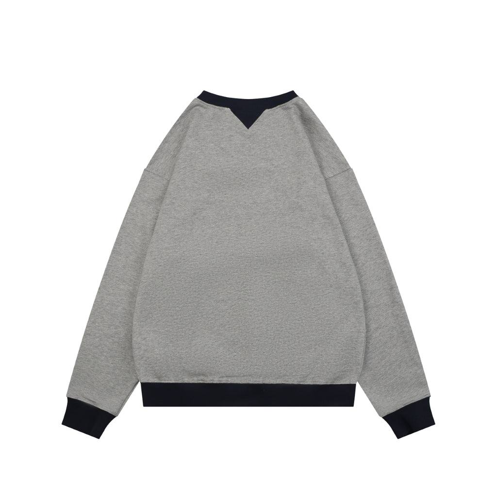 Dior Two-Tone Small Logo Crewneck Sweatshirt - Grey / Navy