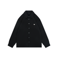 Prada Triangle Logo Patch Pocket Long-Sleeve Shirt - Black