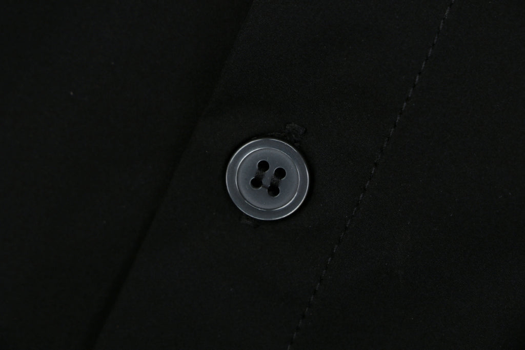 Prada Triangle Logo Patch Pocket Long-Sleeve Shirt - Black