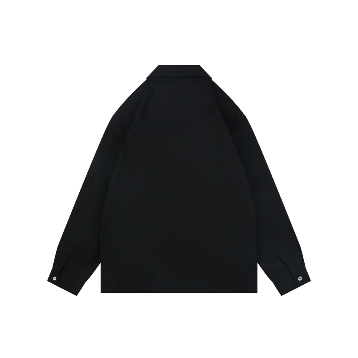 Prada Triangle Logo Patch Pocket Long-Sleeve Shirt - Black