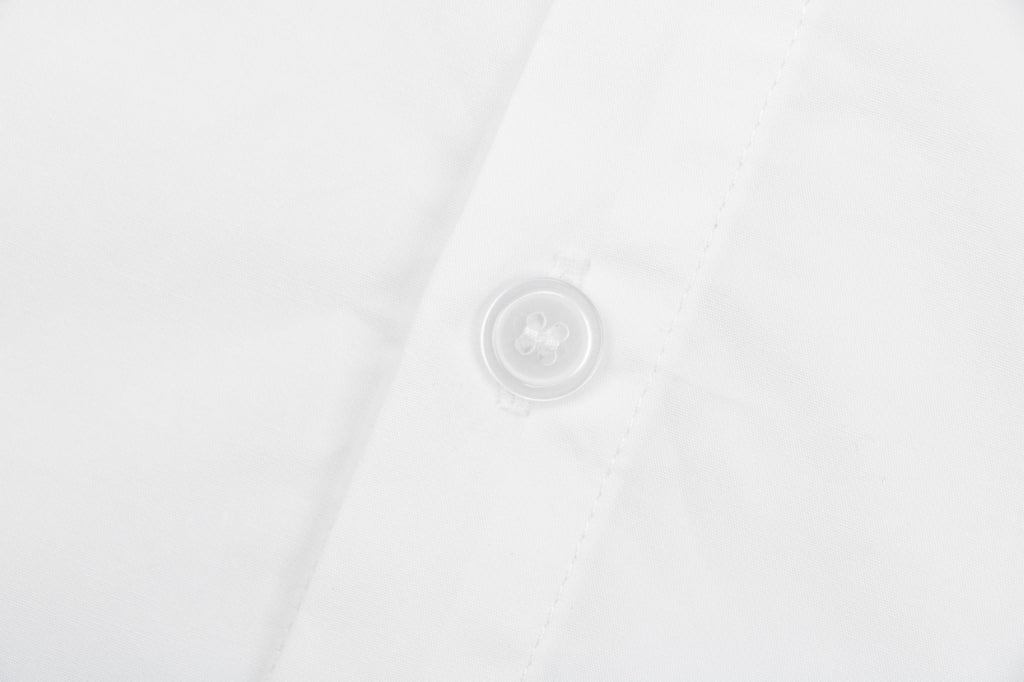 Prada Triangle Logo Patch Pocket Long-Sleeve Shirt - White