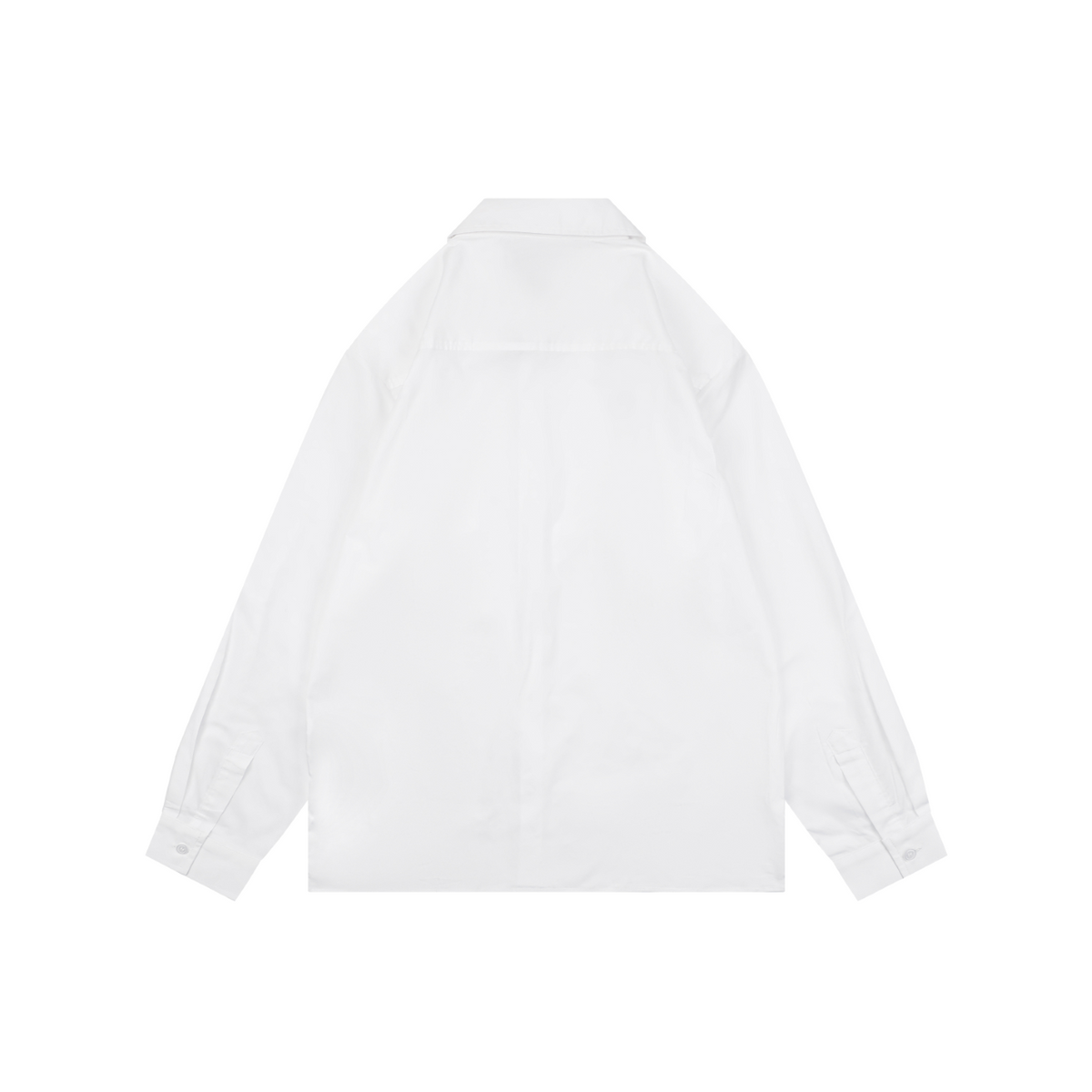 Prada Triangle Logo Patch Pocket Long-Sleeve Shirt - White