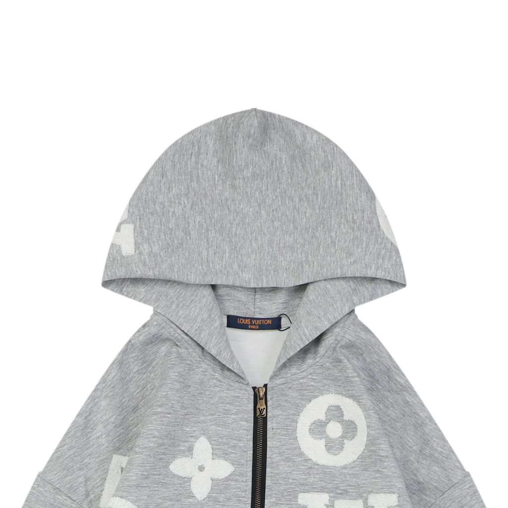 Louis Vuitton All-Over Monogram Towelling Zip Hoodie - Grey