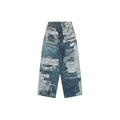 Acne Studios Patchwork Trompe-L'Oeil Print Denim Trousers - Blue