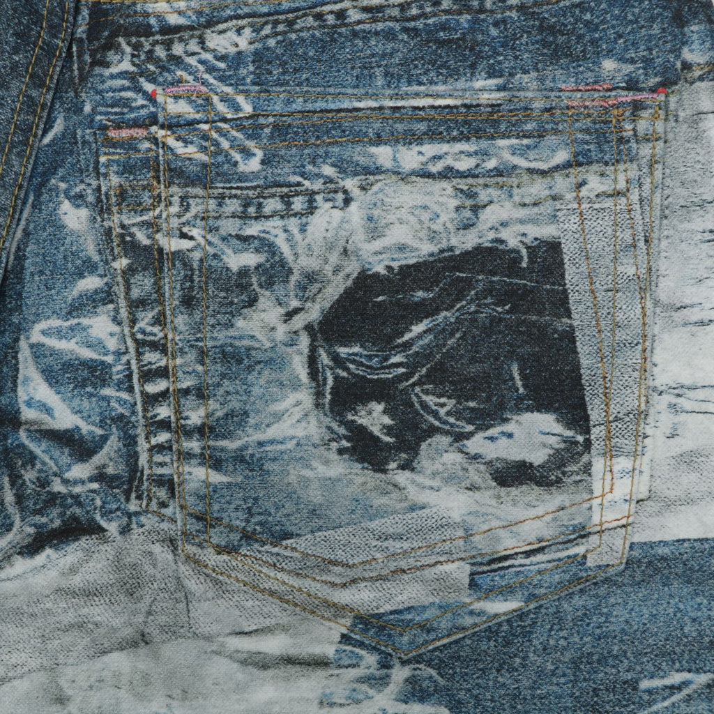 Acne Studios Patchwork Trompe-L'Oeil Print Denim Trousers - Blue